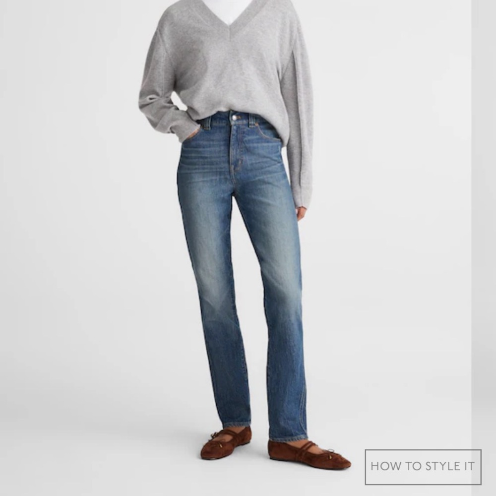 Madewell Perfect Vintage Straight Leg charcoal gray Jeans